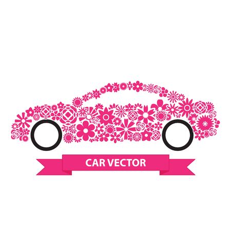 Flower Car vectorのイラスト素材