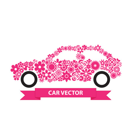 Flower Car vectorのイラスト素材