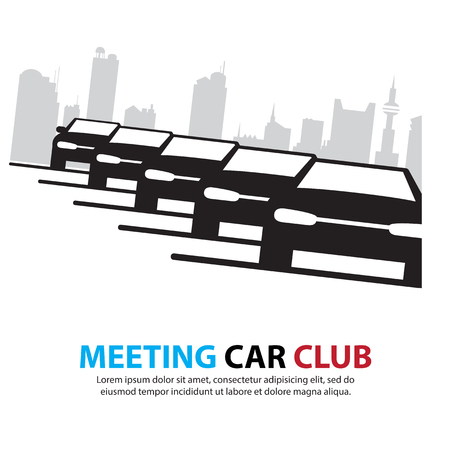 car driving on a City streetsのイラスト素材