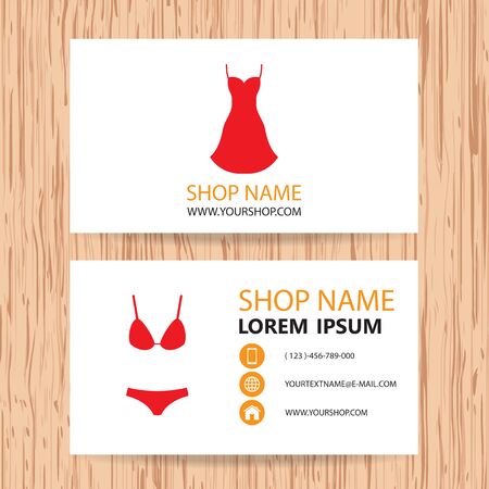 Business card vector background, woman Fashion Storeのイラスト素材