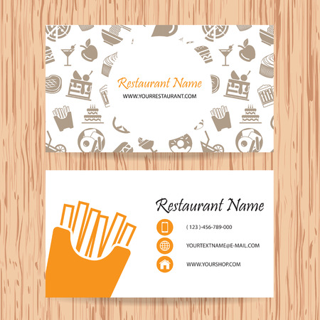 Business card vector background, Restaurantのイラスト素材