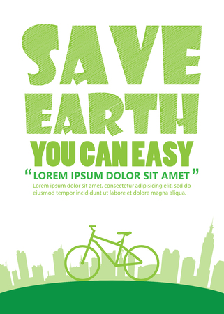 Bicycle Earth Day,Print A4 sizeのイラスト素材