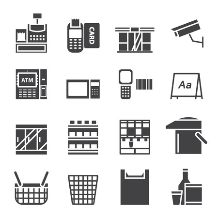 Convenience Store Equipment  iconのイラスト素材