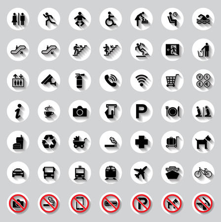Public circle signs vector setのイラスト素材