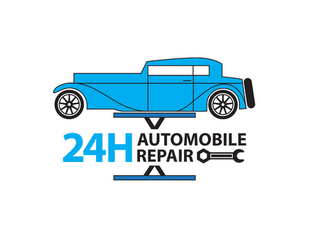 Car service,Auto mechanic working in garage, Repair serviceのイラスト素材