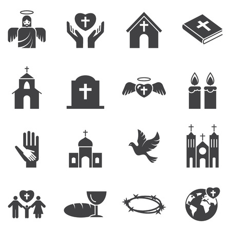 Christianity  religion icon setのイラスト素材