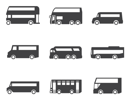 Bus icon setのイラスト素材