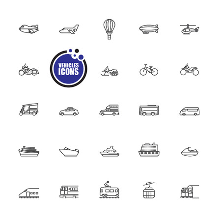 Transportation and Vehicles iconsのイラスト素材