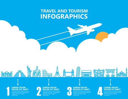 Travel infographics ,landmark and transportのイラスト素材