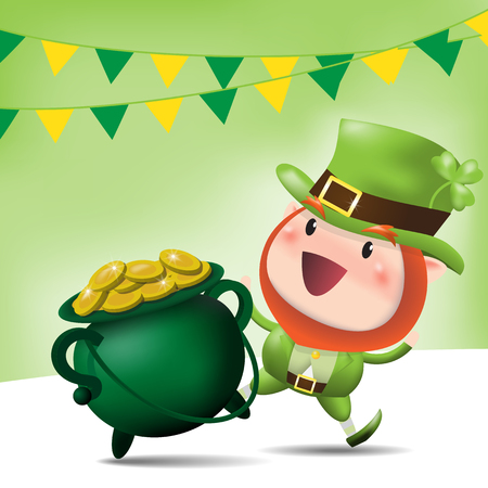St. Patrick's Day with  wealth poster. character Vector illustrationのイラスト素材