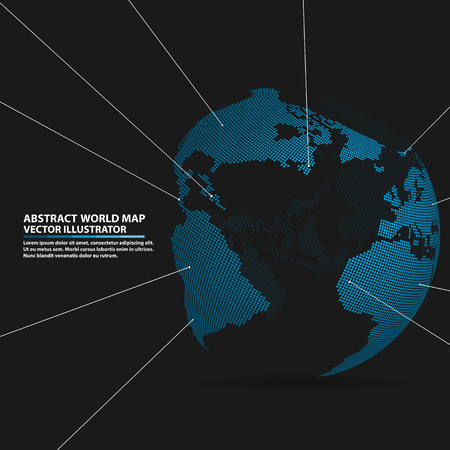 abstract planet,  Global network connection, elements world mapのイラスト素材