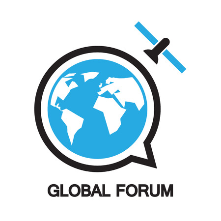 Global forum ,Orbit Satellite concept  ,icon and symbolのイラスト素材