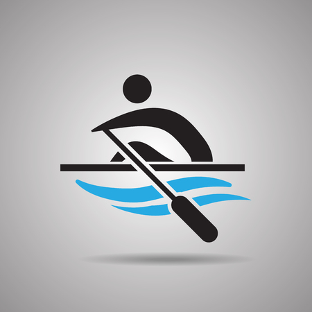 Kayak Slalom Canoe sport icon and symbolのイラスト素材