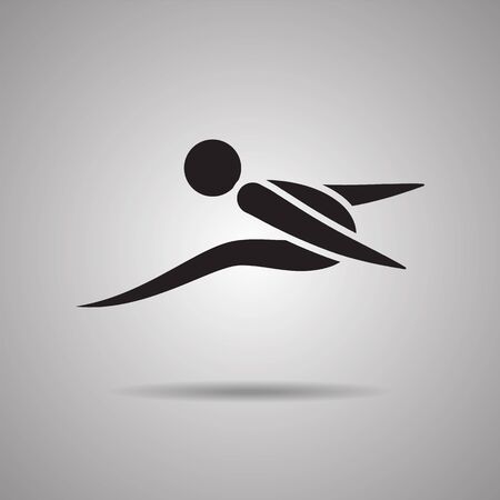 Long Jump player sport icon and symbolのイラスト素材