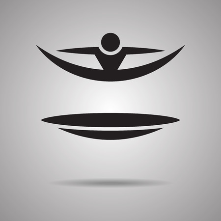 jumping Trampoline sport icon and symbolのイラスト素材