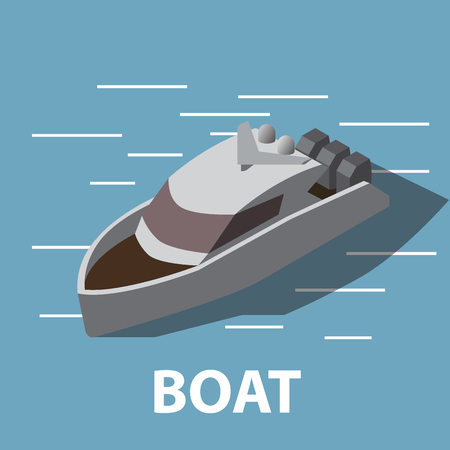 isometric yacht ,Boatのイラスト素材