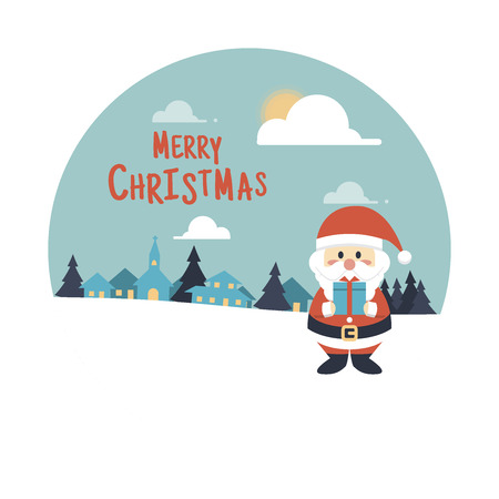 Merry Christmas background  . Santa Claus Cartoon characterのイラスト素材