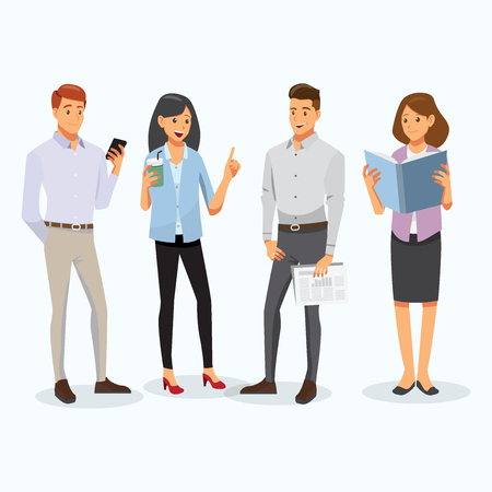 business men and women character , vectorのイラスト素材