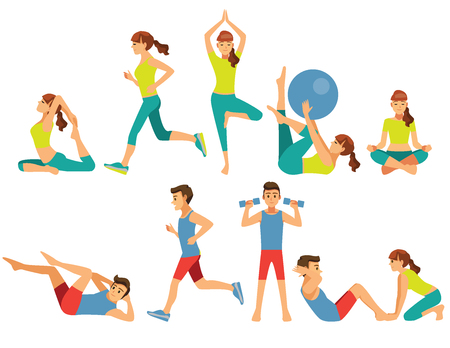 Fitness and yogaのイラスト素材