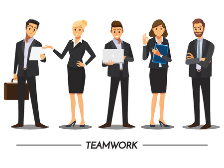 Business People teamwork ,Vector illustration cartoon character.のイラスト素材
