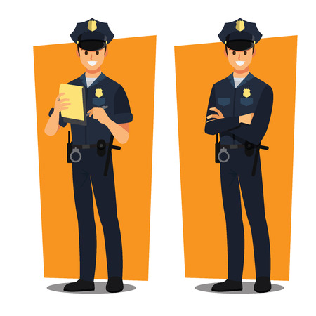 police officers ; vector characterのイラスト素材