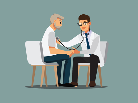 Medical doctors character disease diagnosis patient, illustrationのイラスト素材