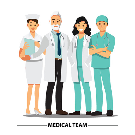 Medical Team and  staff ,Vector illustration cartoon characterのイラスト素材