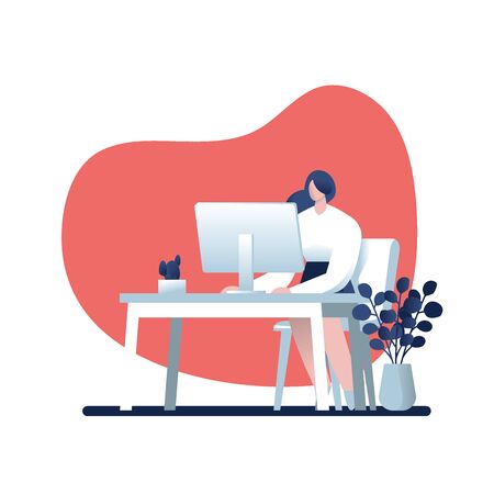 businessman consulting , concepts of client services and communication. call center service job character.,Vector illustration cartoon characterのイラスト素材