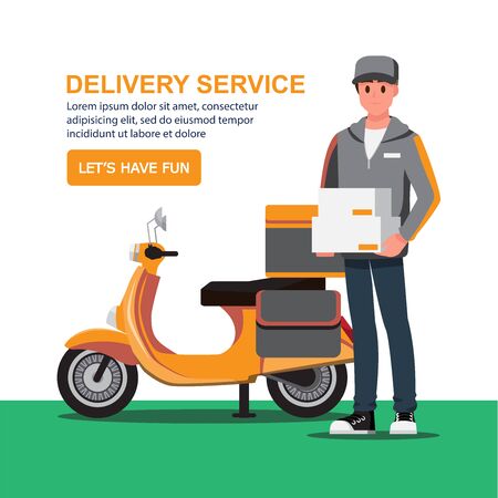  Cartoon character, Delivery manのイラスト素材