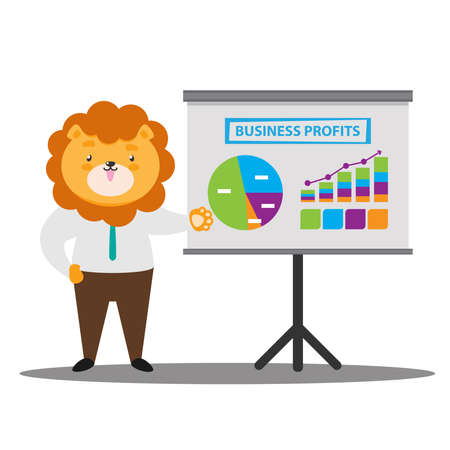 Businessman character design animal concept.Cartoon for online businessのイラスト素材
