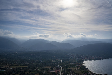 Mountain Ainos from the top of Kefalonia Greeceの写真素材