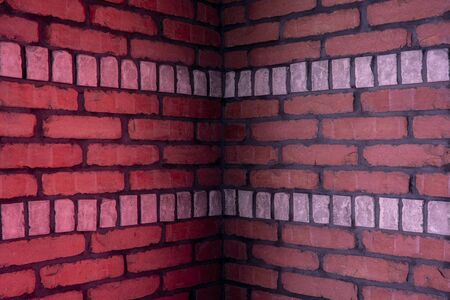 Brick wall inside a rock bar as decorationの写真素材