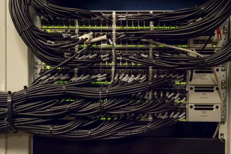 Network Switch and Ethernet Cables Patched into Local Network and IPTV
