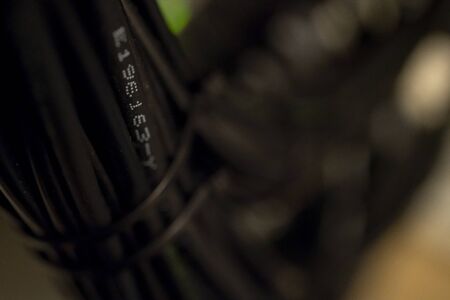 Network Switch and Ethernet Cables Patched into Local Network and IPTVの写真素材