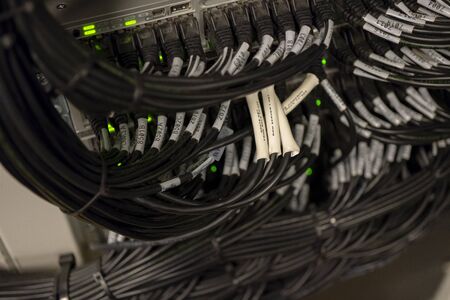 Network Switch and Ethernet Cables Patched into Local Network and IPTV