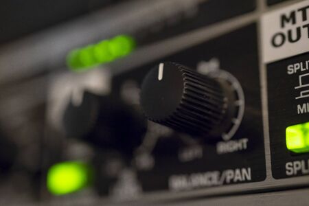 LED level meter with graduation in decibels, closeupの写真素材