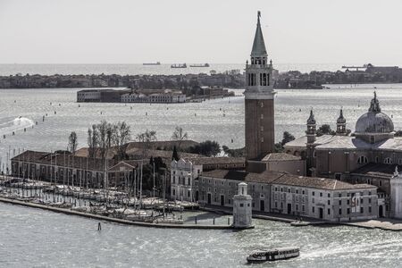 Panoramic view of Venice Italy from St Marks Campanileの写真素材