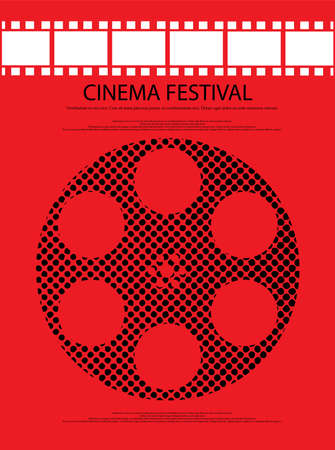 Movie and film abstract modern poster background.Retro cinema festival poster. Design element template can be used for advertising, backdrop, publication, publication, leaflet. Vector illustration.のイラスト素材