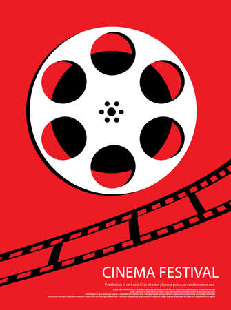 Movie and film abstract modern poster background.Retro cinema festival poster. Design element template can be used for advertising, backdrop, publication, publication, leaflet. Vector illustration.のイラスト素材