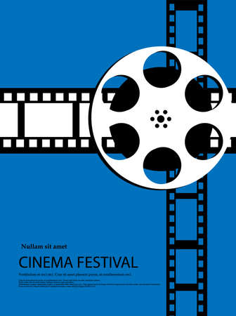 Movie and film abstract modern poster background.Retro cinema festival poster. Design element template can be used for advertising, backdrop, publication, publication, leaflet. Vector illustration.のイラスト素材