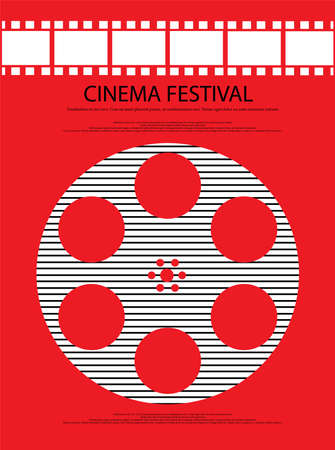 Movie and film abstract modern poster background.Retro cinema festival poster. Design element template can be used for advertising, backdrop, publication, publication, leaflet. Vector illustration.のイラスト素材