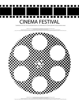 Movie and film abstract modern poster background.Retro cinema festival poster. Design element template can be used for advertising, backdrop, publication, publication, leaflet. Vector illustration.のイラスト素材