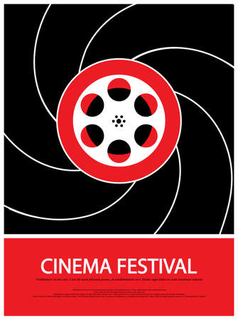 Movie and film abstract modern poster background.Retro cinema festival poster. Design element template can be used for advertising, backdrop, publication, publication, leaflet. Vector illustration.のイラスト素材
