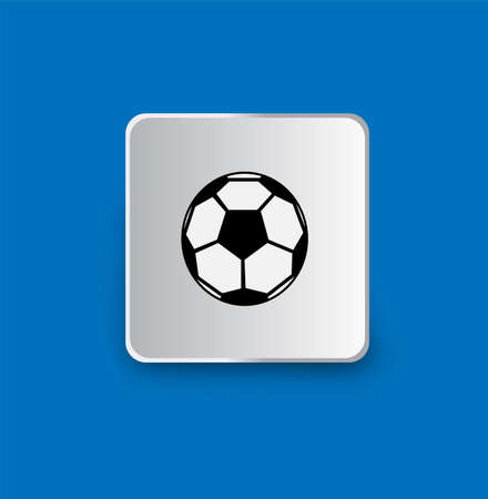 Soccer football line icon isolated on blue background. Vector illustrationのイラスト素材