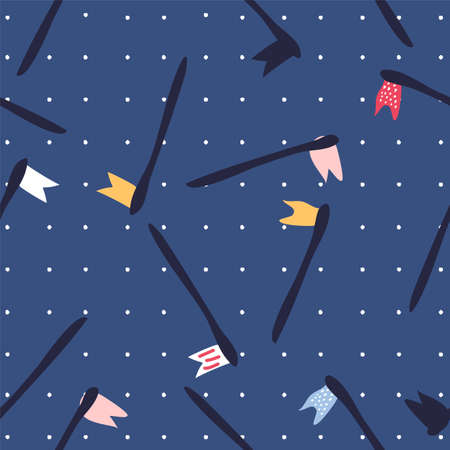Seamless vector pattern with hand drawn sailing yachts with whales and fish. Summer bright background for fabric design.のイラスト素材