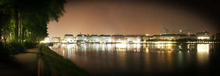 Hamburg alster panoramaの写真素材