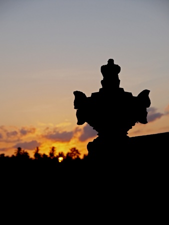 Silhouette in the morning sky       の写真素材