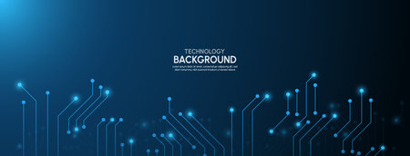 Technology Abstract lines and dots connect background Vector illustration.のイラスト素材