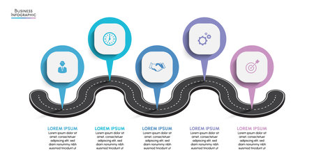 Presentation Business Road map infographic templateのイラスト素材
