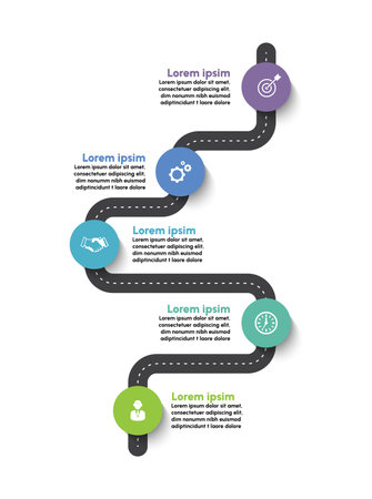 Business road map timeline infographic icons designed for abstract background templateのイラスト素材